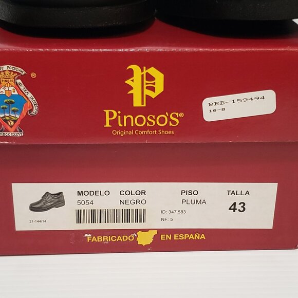 5054 Black Leather Pinosos Comfort Men’s Lace up Shoes - FCM24 - Picture 4 of 13